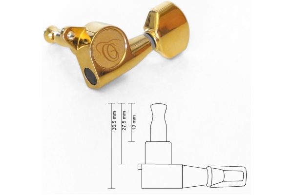 Tuner G, B, E - Gold - Укулеле