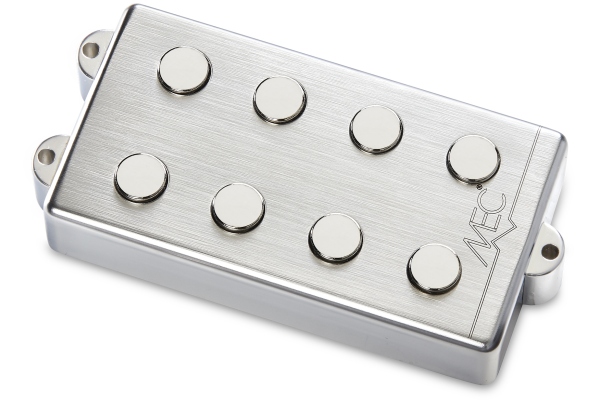MEC Pickups  Passive MM-Style Bass Pickup, Metal Cover, 4-String - Brushed Chrome