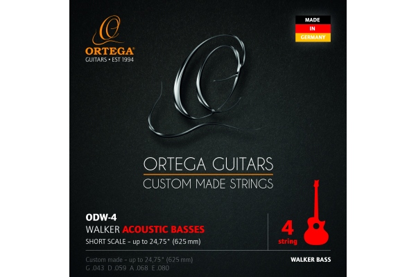 Ortega Stringset for D-Walker Acoustic Bass Short Scale - Custom Made in Germany