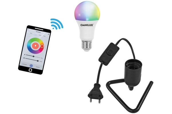 Eurolite Set LED E27 RGB/WW/CW WiFi + Triangle base black