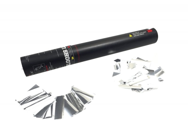 Handheld Confetti Cannon 28cm, white/silver