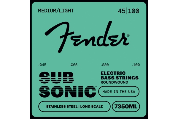 Stainless 7350's Bass Strings Stainless Steel Roundwound Long Scale 7350ML .045-.100 Gauges (4)