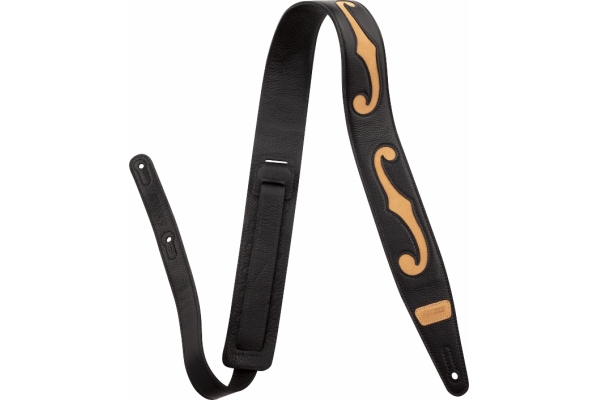 Gretsch Guitars F-Holes Leather Strap Black and Tan 3