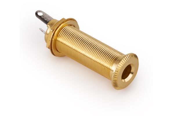 MEC Pickups  Closed Stereo Jack Socket, for Mounting in Instrument Sides - Gold