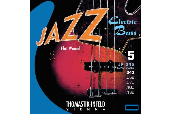 Thomastik Set 5 corzi Jazz Bass series nickel flat wound round core 