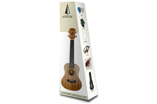 Arrow MH-10 Concert Sapele Ukulele SET Arrow MH-10 Concert Sapele Ukulele SET
