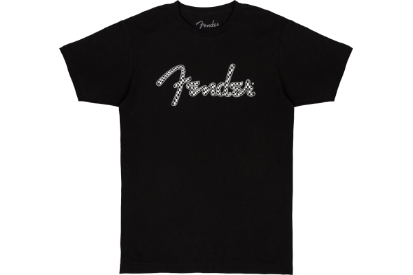Fender Spaghetti Wavy Checker Logo Tee Black L