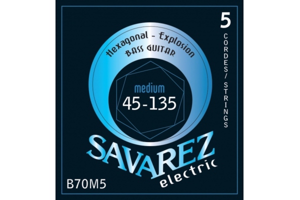 Savarez Corzi chitara bas Hexagonal Explosion 5-str. Medium-Light