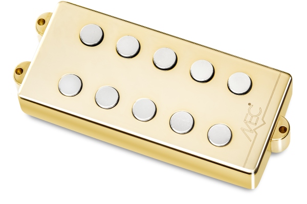  Passive MM-Style Bass Pickup, Metal Cover, 5-String, Bridge - Gold
