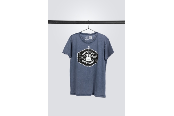 Ortega Americana Guitar T-Shirt - Vintage Washed Blue/L