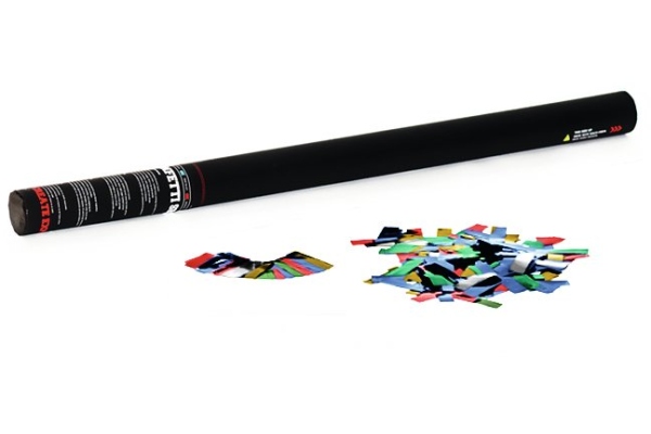 Handheld Confetti Cannon 80cm, multicolor metallic
