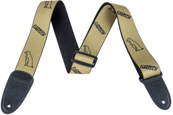 Gretsch Guitars Gold Penguins Strap Black Gretsch Guitars Gold Penguins Strap Black