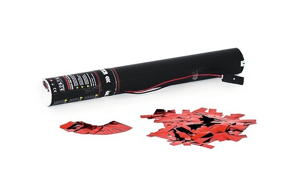 Electric Confetti Cannon 50cm, red metallic