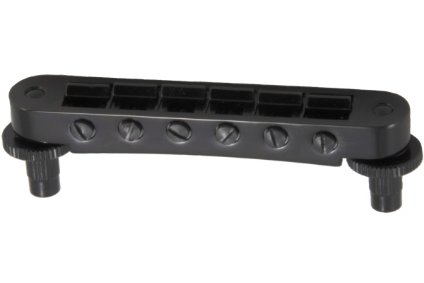  521BC Tune-O-Matic Guitar Bridge (Unnotched) - Black Chrome