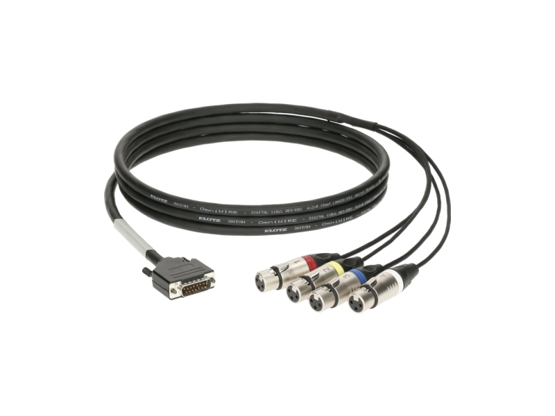 Klotz CATLink RACK 4-channel breakout loomD-Sub 15p M - 4x XLR 3p F - 0.9 m