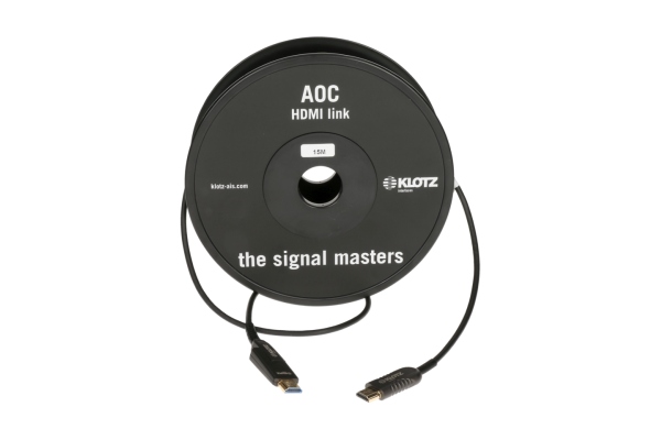 Klotz HDMI 2.0 AOC Link - active optical cable with detachable HDMI-A to HDMI-D adapter - 20 m