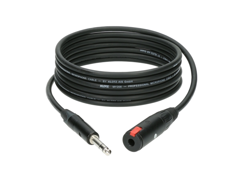 Klotz professional headphone extension TRS 6.3 mm - TRS socket 6.3 mm - cable carrier - 10 m