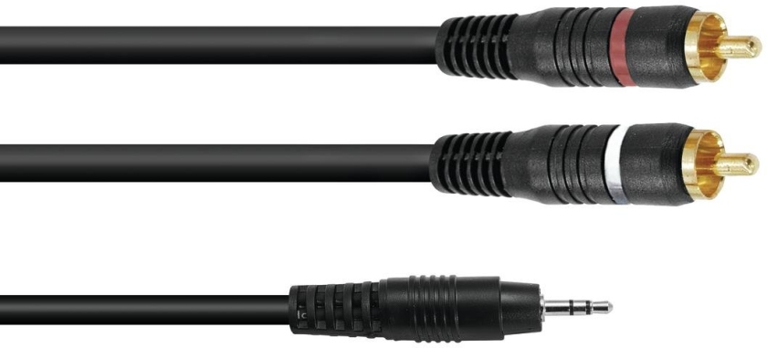 Omnitronic Adaptercable 3.5 Jack/2xRCA 1m bk