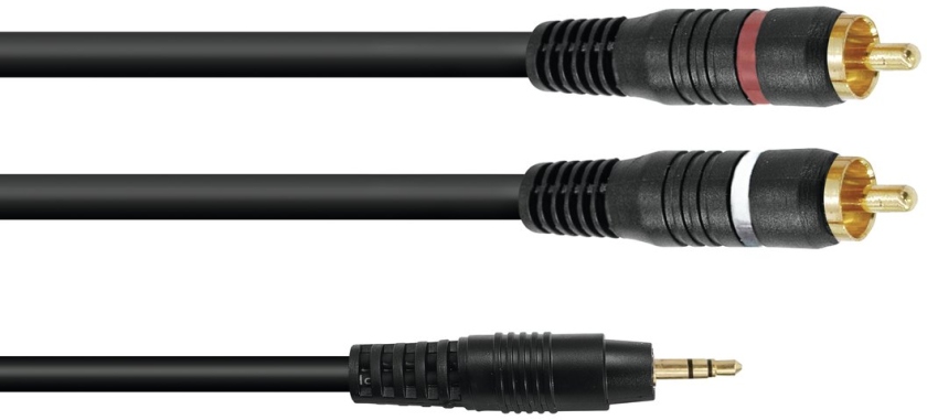 Omnitronic Adaptercable 3.5 Jack/2xRCA 3m bk
