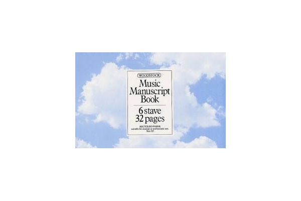 Music Manuscript Book: 6 Stave 32 Pages Spiral