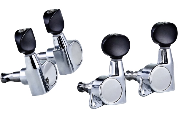 Ukuleless Die-Cast, black button - Chrome