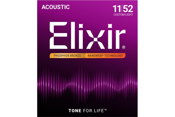 Elixir Nanoweb Acoustic Ph Bronze Custom Light 16027
