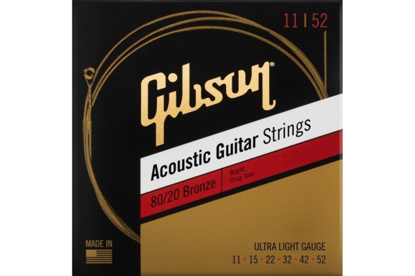Gibson SAG-BRW11 80/20 Bronze Acoustic Ultra Light 11-52