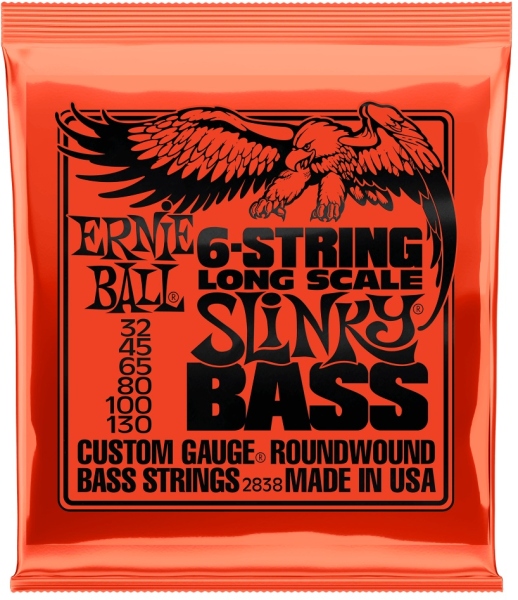 Ernie Ball Nickel Wound 6 String Slinky Long Scale Bass 32-130 2838