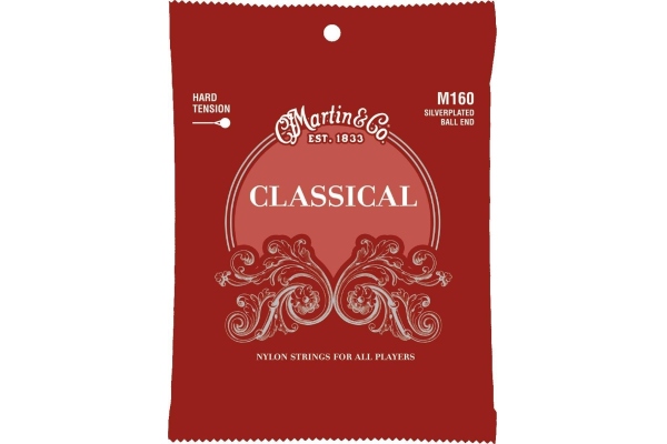 Martin Guitars M160 Classical Hard Tension Silver Ball End