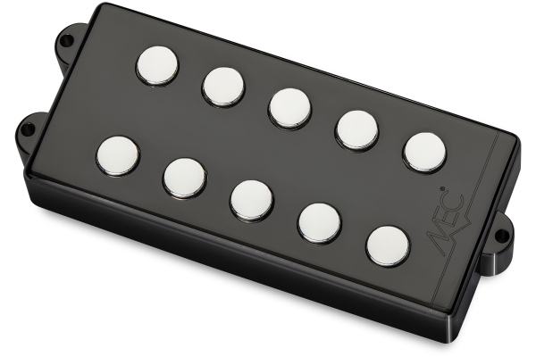  Passive MM-Style Bass Pickup, Metal Cover, 5-String, Bridge - Black Chrome