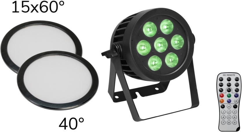 Eurolite Set LED IP PAR 7x9W SCL Spot + 2x Diffuser cover (15x60° and 40°)