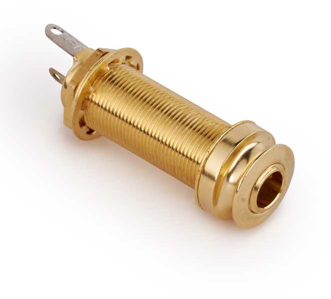 MEC Pickups  6.3 mm / 1/4 Stereo Endpin Jack Socket for Acoustic Guitars - Gold