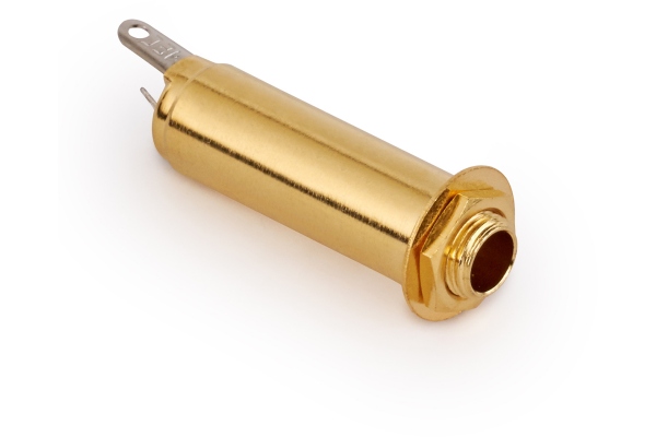 MEC Pickups  Closed Stereo Jack Socket, for Mouning with Jackplates - Gold