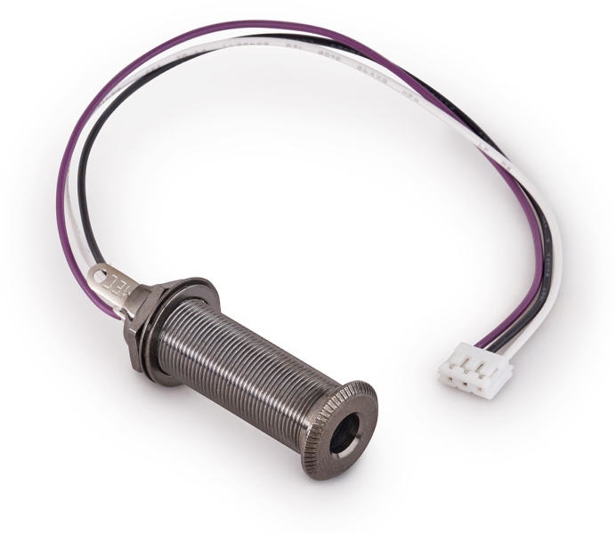 MEC Pickups  Closed Stereo Jack Socket, for Mounting in Instrument Sides with R4 Connector - Black