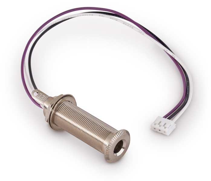MEC Pickups  Closed Stereo Jack Socket, for Mounting in Instrument Sides with R4 Connector - Chrome