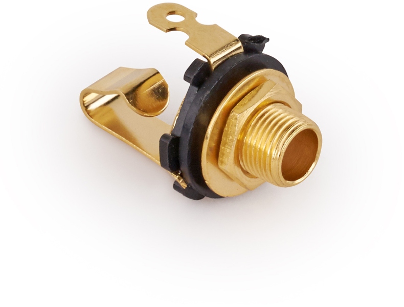 MEC Pickups  Open 6.3 mm / 1/4 Mono Jack Socket - Gold