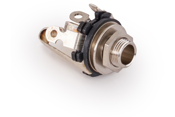  Open 6.3 mm / 1/4 Stereo Jack Socket - Chrome
