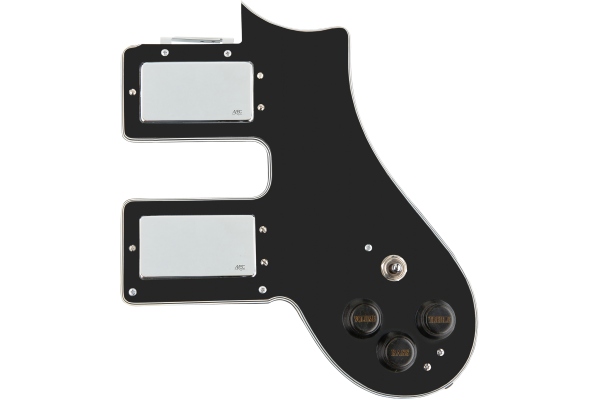 MEC Pickups  Loaded AZ 10 Pickguard, 2 Pickups, Black / Chrome