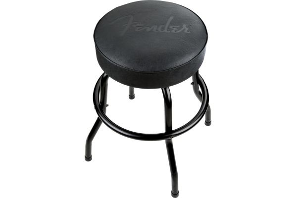 Embossed Black Logo Barstool Black/Black 24