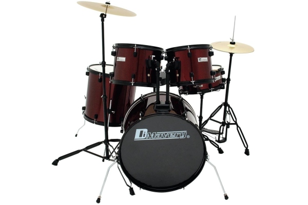 Dimavery DS-200 Drum set, wine red