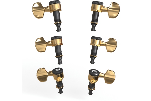 Daddario Auto-Trim Locking Tuning Machines 3 Per Side - Gold