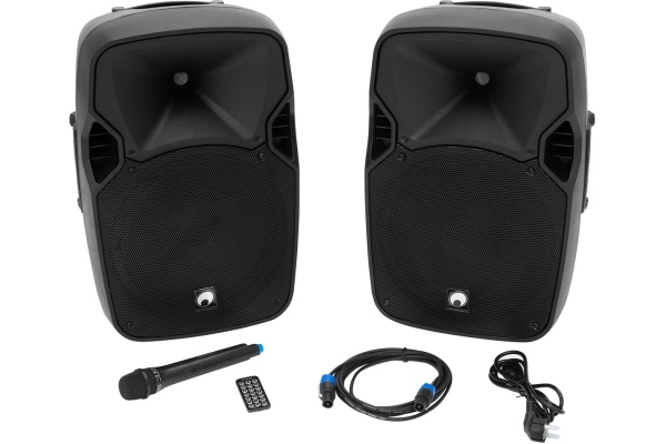 XFM-212AP Active 2-Way Speaker Set with Wireless Microphone