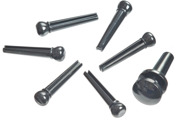 Daddario Injected Molded Bridge Pins with End Pin Set of 7 Ebony