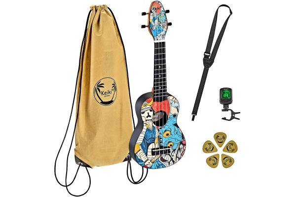 Keiki Ukuleless Set ''Samurai'' Gymbag/H-Tuner/5 Picks/Strap