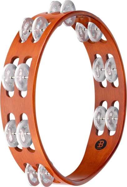 Meinl Wood Tambourine 10 Aluminum Jingles 2 Rows
