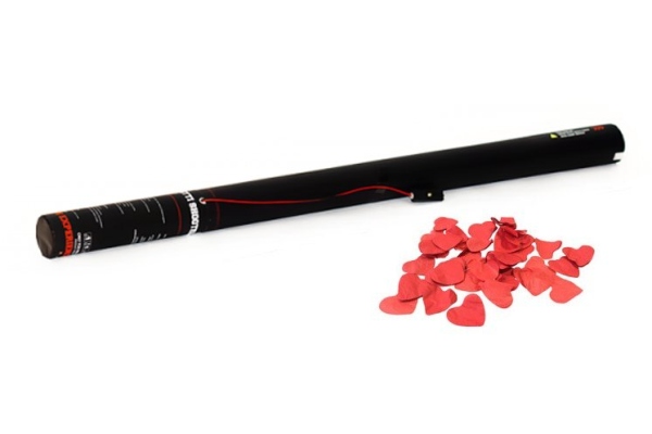 Electric Confetti Cannon 80cm, red Hearts
