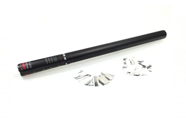 Electric Confetti Cannon 80cm, white/silver