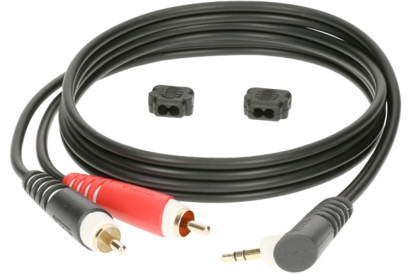 Y cable - Angled TRS3.5-2xRCA 3m