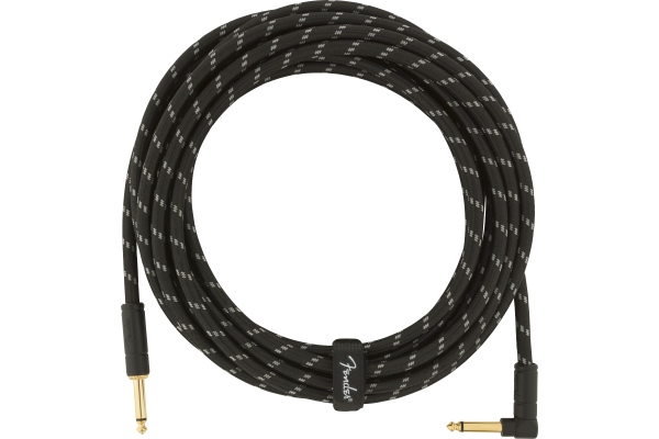 Fender Deluxe Instrument Cable, Straight/Angle, 5.5m, Black Tweed