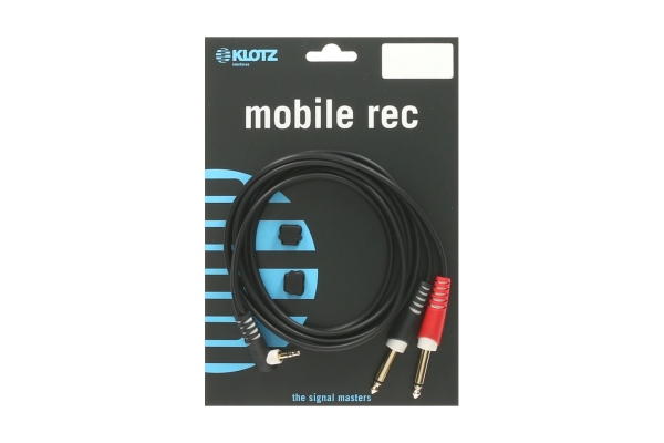 Y cable - lightweightTRS 3.5 mm, angled - 2x TS 6.3 mm - 3m